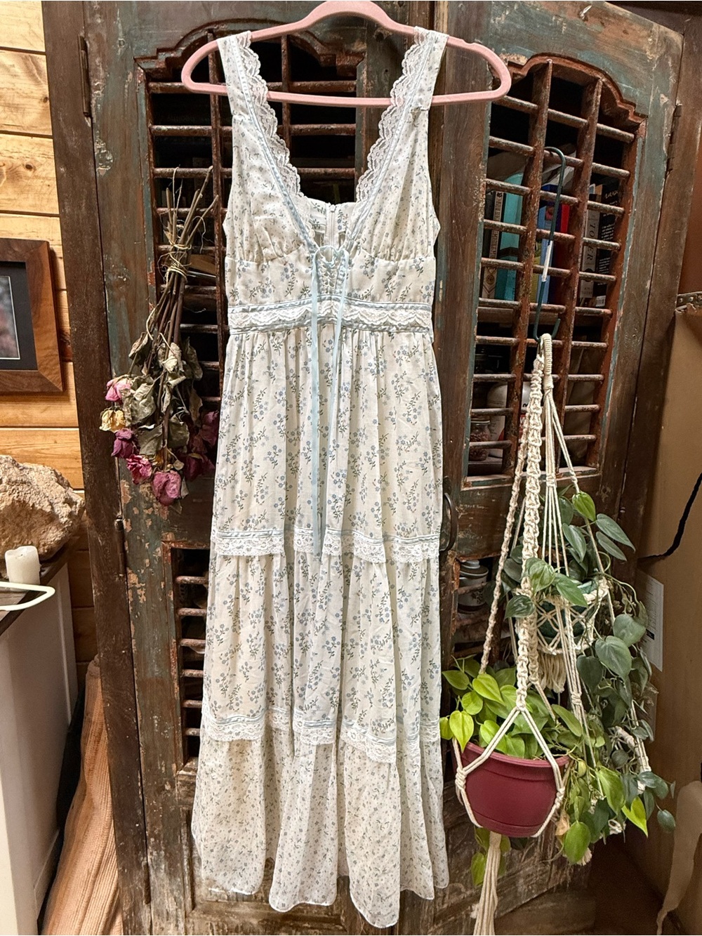 Gunne Sax Delicate Floral dress 9 *altered